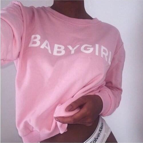 BABYGIRL LOVE PINK CREWNECK SWEATSHIRTS Women Sexy Jumper Outfits Tops Jogger Autumn Fall Style Sweats
