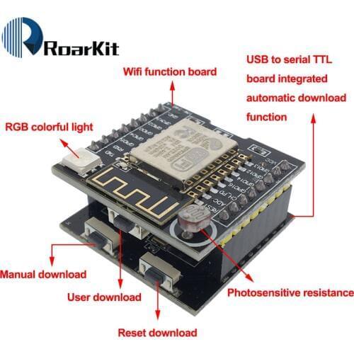 ESP8266 ESP-12F ESP12F CH340 WIFI Serial Witty Cloud Development Board MINI Nodemcu USB To TTL Micro USB Module For Arduino