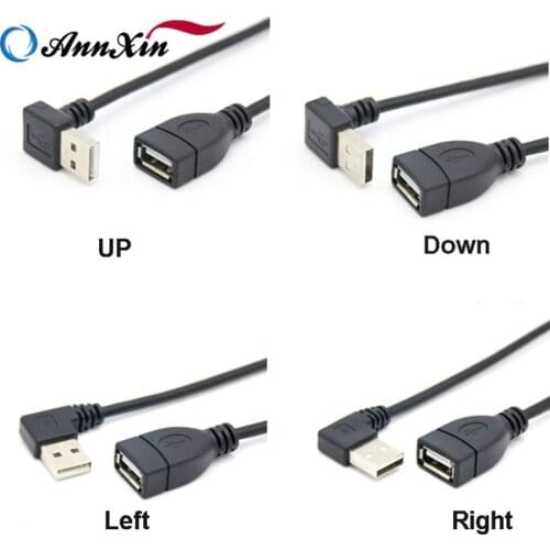 Up Down Left Right Elbow USB 2.0 Male to Female Data Extension Cable Cord Use for Mobile Phone and Computer