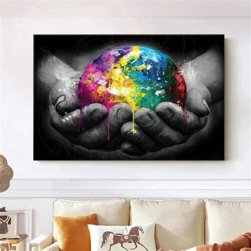Hand Holding The Earth Posters Protect The Earth Canvas Paintings and Print Creativity Wall Art Picture for Home Decor Cuadros