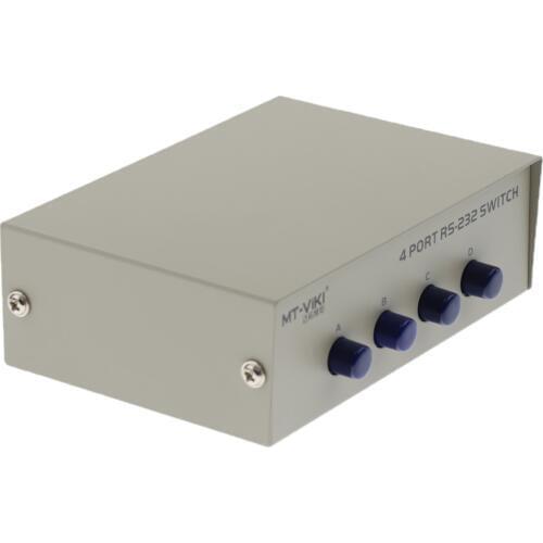 Printer DB9 Pin Serial RS232 Switch Box Manual 4Ports Data Sharing Switcher