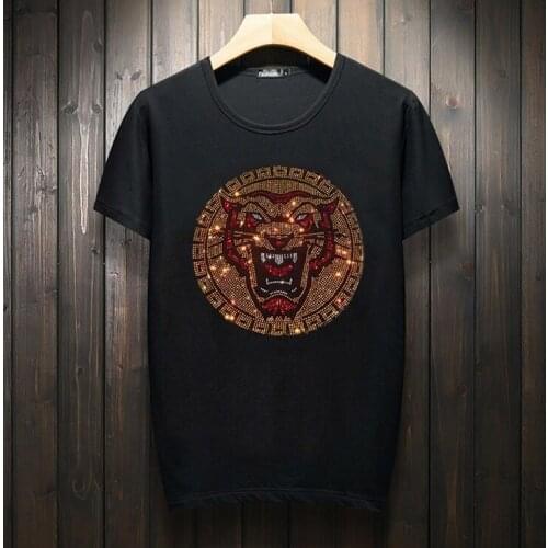 Cool Diamonds T Shirt Men Unisex Funny Cartoon T-shirt Hot drill Tshirt Hip Hop Top Tees Male