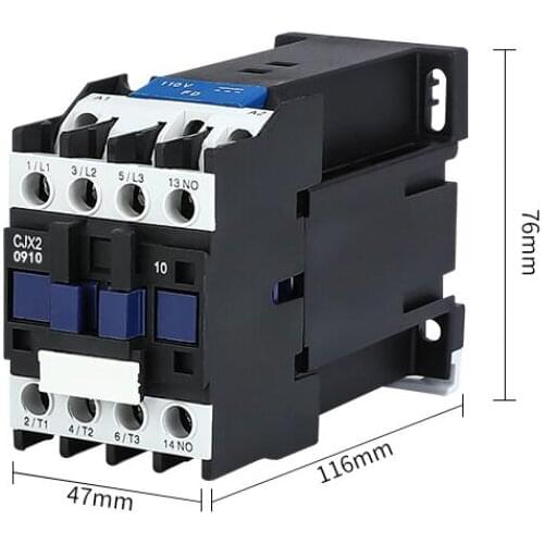 LC1D DC CJX2-0910Z 9A NO Contactor 3-Phase DIN Rail Mount Electric Power Contactor 12V 24V 36V 110V 220V