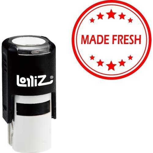 LolliZ Made Fresh Round Office Stars One Line Self-Inking Stamp