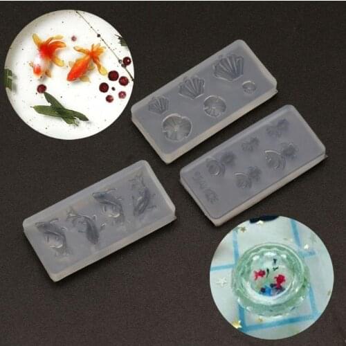Mini Size Goldfish Lotus Leaf Earrrings Water Dag DIY Resin Jewelry Mold Kit 3Pc