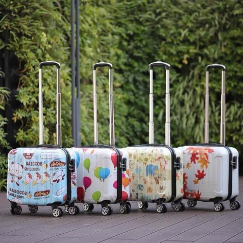 Cartoon Cabin suitcase with wheels travel trolley luggage bag 18'' carry on suitcase set kids student luggage Cute rolling bag