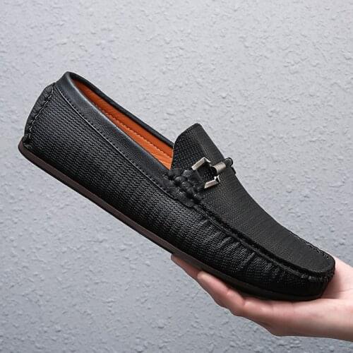 Mens Dress Shoes Plus Size Moccasins PU Leather Loafers Comfortable Casual Shoes Breathable Slip on Driving Shoes