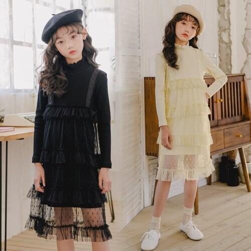 2020 Spring New Mesh Patchwork Girls Dresses Fashion Thicken Baby Girls Dresses Cute Princess Dress for Girls Winter, #8141
