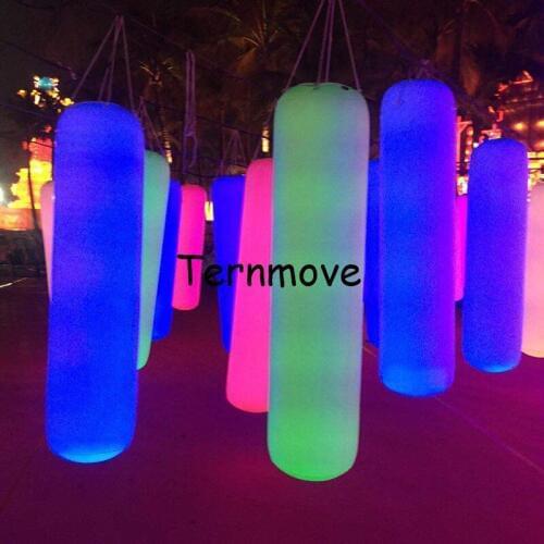 Led strip balloon Sandbag Shape Balloon Inflatable Lighting Pillar Column PVC Tapping Touch Tube Pat to Change Color