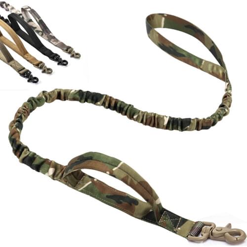 2 Handle Dog Training Leash Tactical Bungee Pet Cat Dog Leash Quick Release Elastic Leads Rope Military Dog Training Nylon Leash