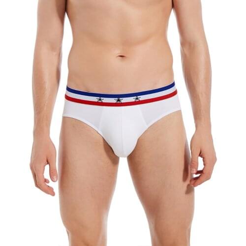 New Mens Underwear Cotton U Convex Double Layer Pouch Comfortable Briefs Sexy Low Waist Solid Color Panties Hip Lift Breathable