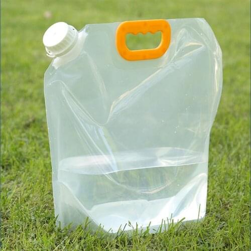 5L/10L Outdoor Transparent Water Bags Foldable Emergency Drinking Camp Cooking Water Container Bag Carrier Car Water Tank
