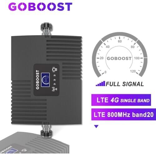 GOBOOST Cellular Amplifier 4G Internet Amplifier Band 20 4G LTE 800mhz Signal Booster Mobile Phone Repeater 4G For France&Europe