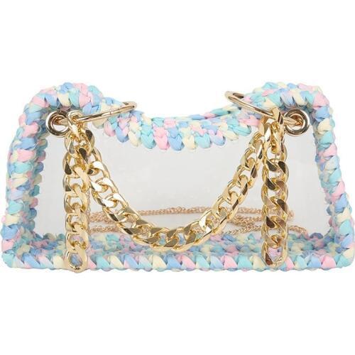 Knitting Women Purse High Quality Transparent Chain Bag Purses And Handbags Luxury Designer Crossbody Bag Fashion Shoulder Bag