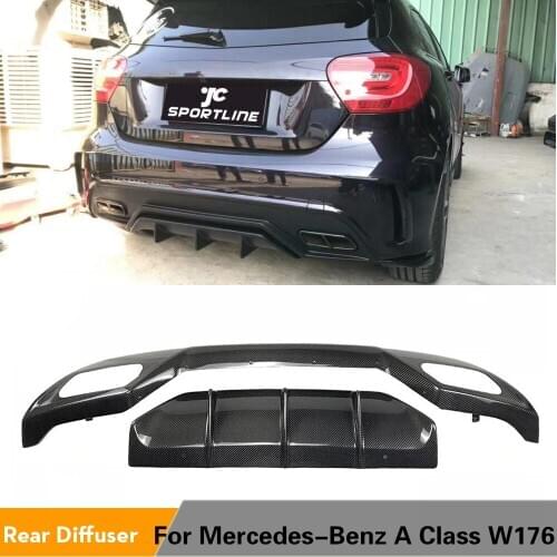 Carbon Fiber Rear Diffuser Lip Spoiler for Mercedes-Benz W176 A Class Sport A45 AMG A250 A260 A45 AMG 2013-2018 Skid Plate