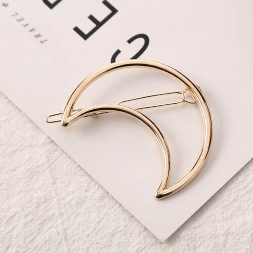 13 Styles Women Metal Alloy Minimalist Hair Clip Hollow Geometric Triangle Bowknot Lips Shape Hairpins Ponytail Holder