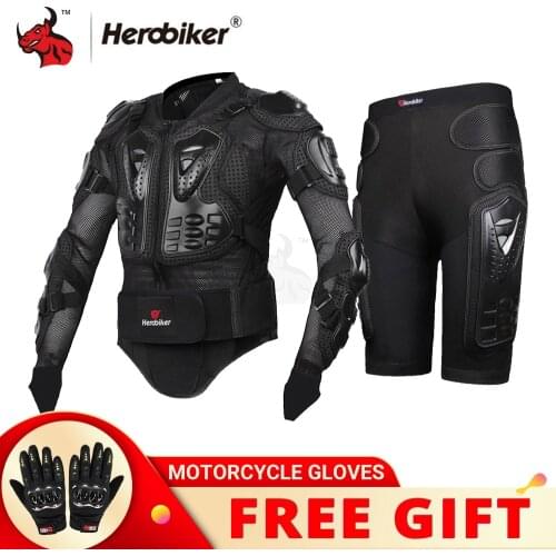 HEROBIKER Motorcycle Body Armor Motorcycle Armor Protection Moto Racing Body Protector Jacket Motocross With Neck Protector