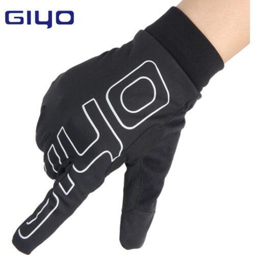 GIYO Winter Sport Cycling Gloves Waterproof Bicycle Gloves Men Bike Gloves Thermal Fleece Winter Gloves Gel Full Long Finger