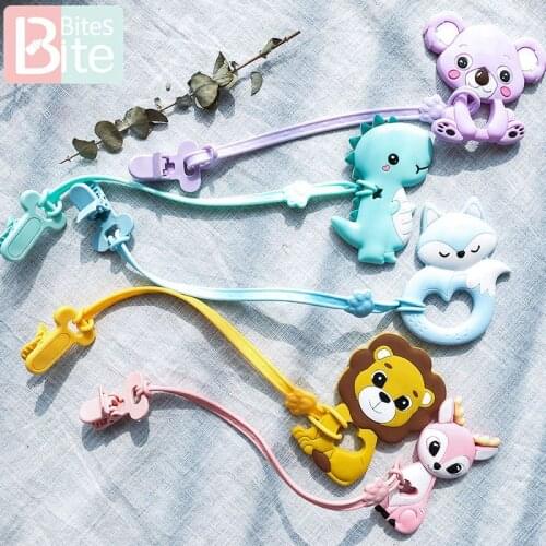1pc Silicone Pacifier Chains Baby Silicone Teether Pandent Teething Rodent Unicorn Fox Nursing Toys Childrens Goods Lets Make