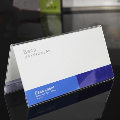 10 units/pack) V style Countertop Clear Acrylic Sign Holder Stands,Acrylic Tag Display Holders New Tabletop Displays ADS018