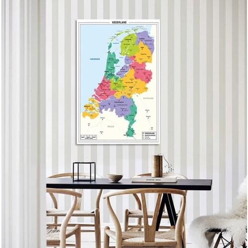 100*150cm Netherlands Map In Dutch Large Size Non-woven Decorative Painting Wall Poster Office Decor Education School Supplies