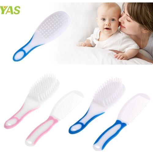 2pcs Portable Soft Newborn Baby Hair Brush Comb Hairbrush Sets Head Massager New #330