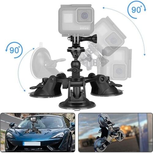2019 Triple Suction Cup Stabilization Bracket Car Mount Holder for DSLR GoPro Hero Osmo Action H-best