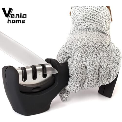 3 Stages Knife Sharpener Professional Sharpening Stone Diamond Sharpener Whetstone Scissors Kitchen Knife Whetstone Gadgets Tool