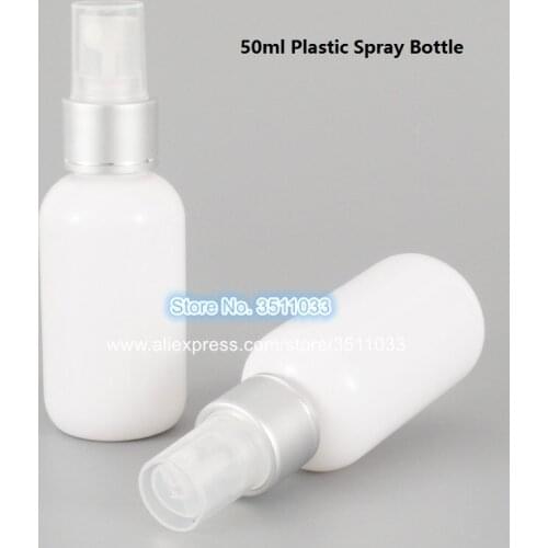 50ml Classical White Empty Perfume Cosmetic Atomizers Sprayer Container Plastic Spray Liquid Bottles Aluminum Sprayer Bottle