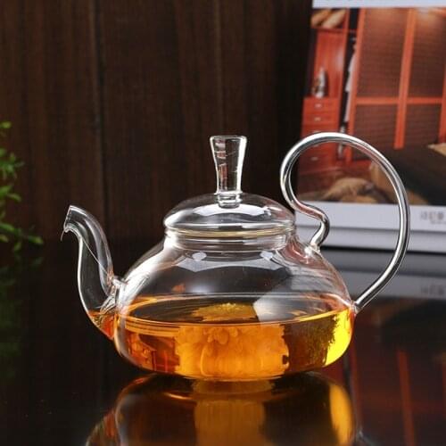 750ml Tea Kettle Heat Resistant Elegant Glass Teapot Infuser Flower Green Tea Pot With Stainless Steel Filter