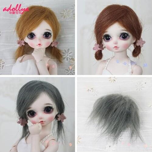 Adollya New Wig Hair For Dolls DIY Favorite Shape Doll Hair Wig For 1/3 1/4 1/6 Doll Accessories Variety Of Color Girl Like Gift
