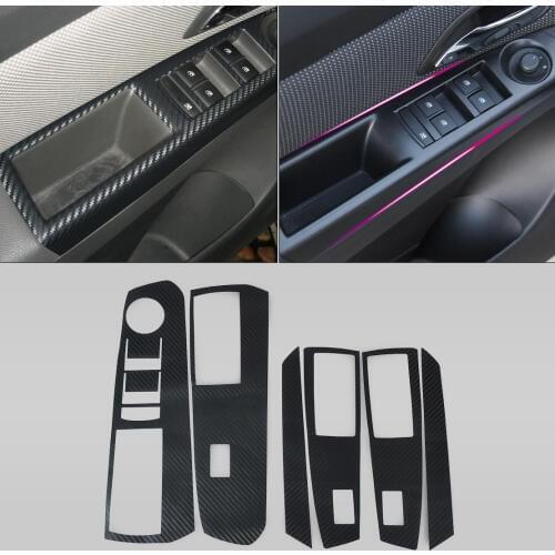 Beler 6Pcs Carbon Fiber Door Window Switch Car Interior Molding Sticker Decal for Chevrolet Holden Cruze 2009 - 2012 2013 2014