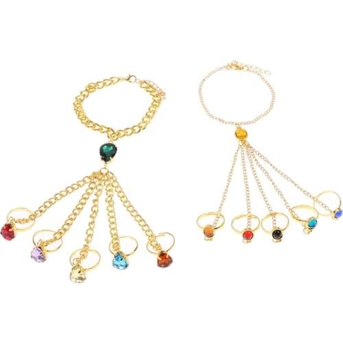 Infinite Power Glove Gauntlet Bracelets Bangles Gem Stone Pulsera For Women Girls Jewelry Gift