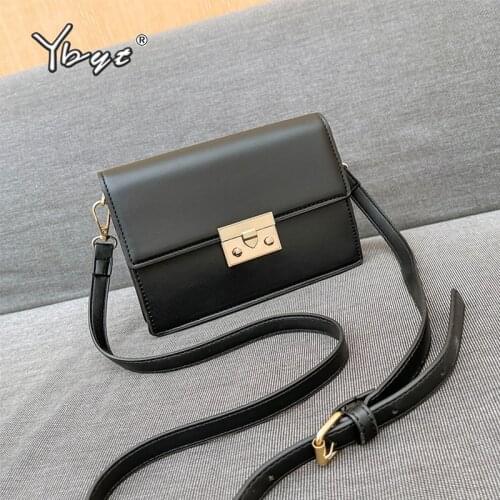 Elegant Small Square Crossbody Bags For Women Solid Color PU Leather Fashion Lock Female Shoulder Flap Bag Handbags And Purses