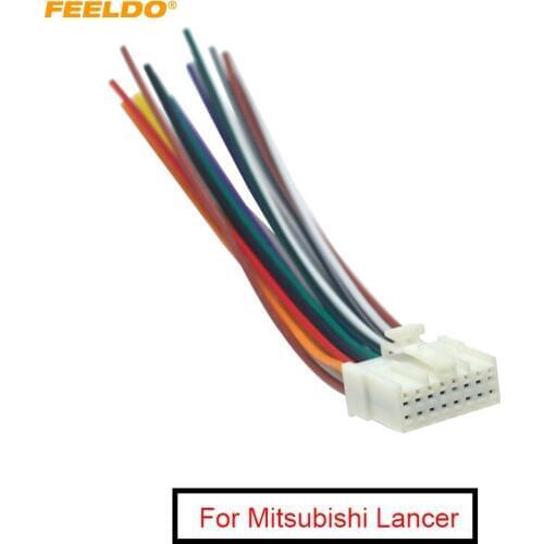 FEELDO 10Pcs Car Stereo Radio 16Pin Wire Harness For Mitsubishi Lancer/Ford Relevant Installing Audio Wiring Cable #5714