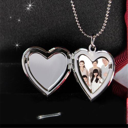 Photo memory floating locket Heart Pocket Watch Pendants for Fashion Necklaces Gold Color Jewelry for Women A1001