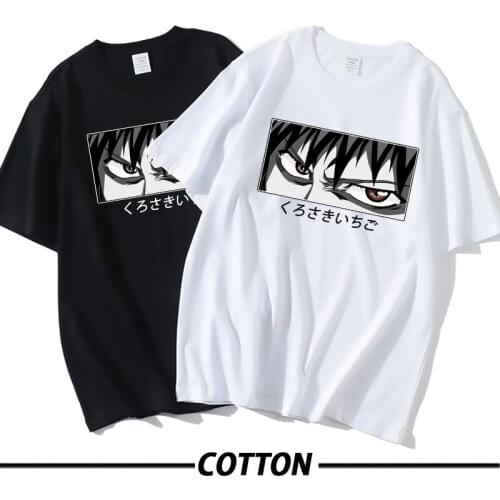 Anime Bleach Ichigo Kurosaki Eyes T Shirt Men Short Sleeved 100% Cotton Tshirt Summer Manga Graphic T-shirt Manga Tee Tops Gifts