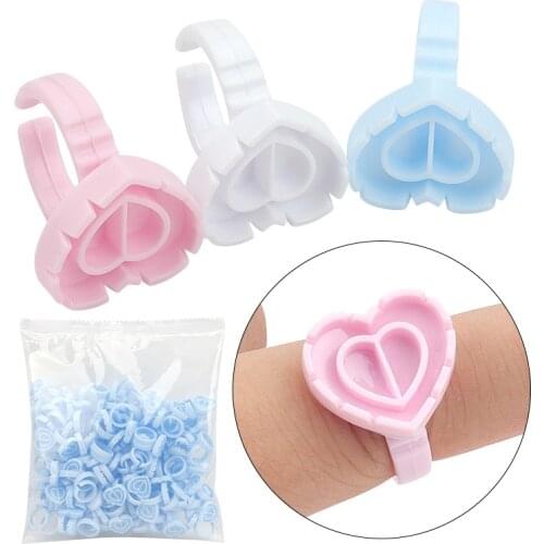 YGirlash Hot Sale Wholesale Heart Shape Glue Ring Volume Eyelash Extension Tools Glue Holder