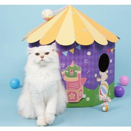 Cat Scratcher Circus Catch Plate Cat Scratching Pad Cylinder Twin Bell Cat Furniture Plush Toy Cat Litter Cat