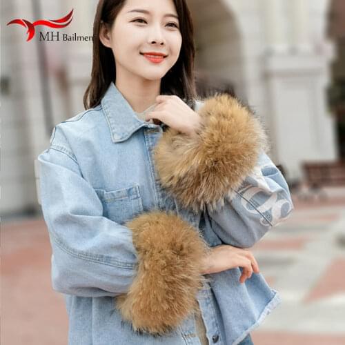 Raccoon fur Cuffs Genuine Fur Cuff Arm Warmer Lady Bracelet Real Fur Wristband Glove Raccoon fur Cuffs Arm Warmers