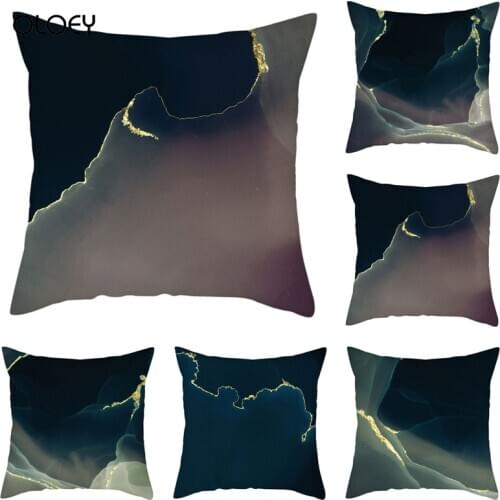 Marble Pattern Pillowcase Polyester Square Pillowcase Bedroom Pillowcase Home Bedroom Car Decoration Soft Pillowcase 45 * 45cm