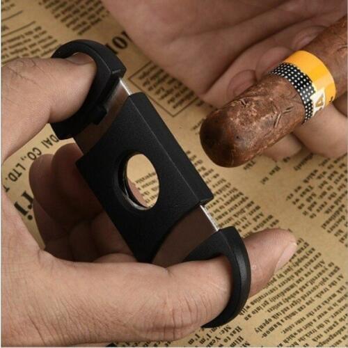 Double Blades Cutter Knife Metal Blade Plastic Cigar Cutter Scissors V-cut Clipper Port Cuba Cigar Cutter Cigar Accessories