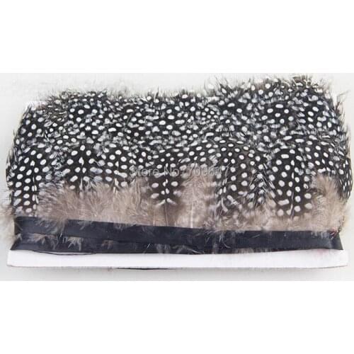 Wholesale!10Yards/Lot!Height5-8cm Nature Colour Guinea Fowl Feather Fringe Trim fits Crafts/ Costume/ Sewing/ Millinery