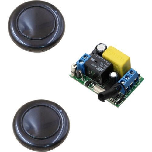 AC 220V 1CH 1 CH Wireless Relay Remote Control Switch Wireless Remote Switch System 10A Receiver + 2Pcs Black Transmitter