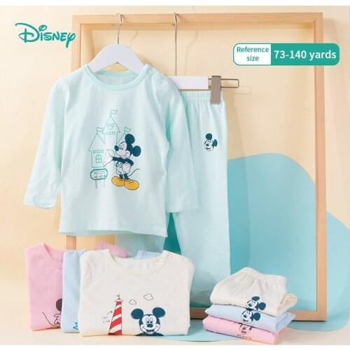 Disney Boys Pajamas Spring Autumn Long Sleeve Pure Cotton Childrens Clothing Pajamas Suit Girls Pyjamas Sets for Kids 1-9 Years