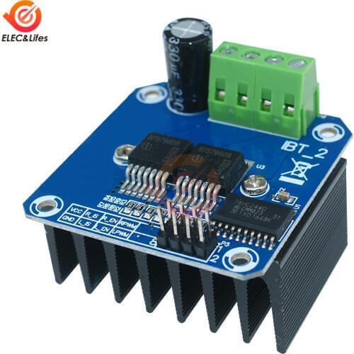 Double BTS7960 B BTS7960B 43A H-Bridge High Power Motor Driver Module Board For Arduino MCU Smart Car Robot Current Diagnostic