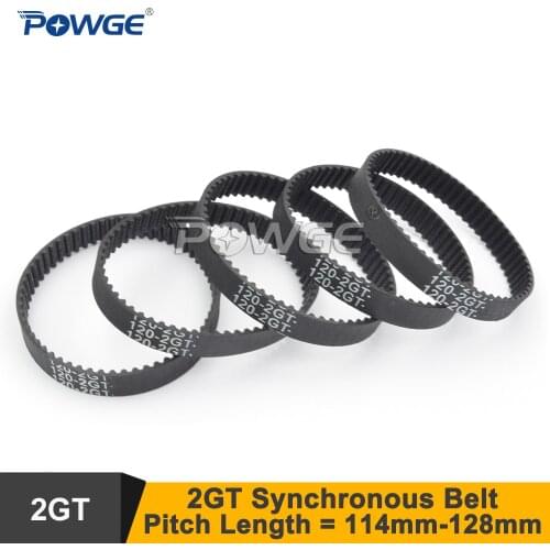 POWGE 10pcs 120/122/124/126/128 2GT Timing Belt W=6/9mm Teeth 60/61/62/63/64 GT2 Closed-Loop Synchronous Belt 120-2GT