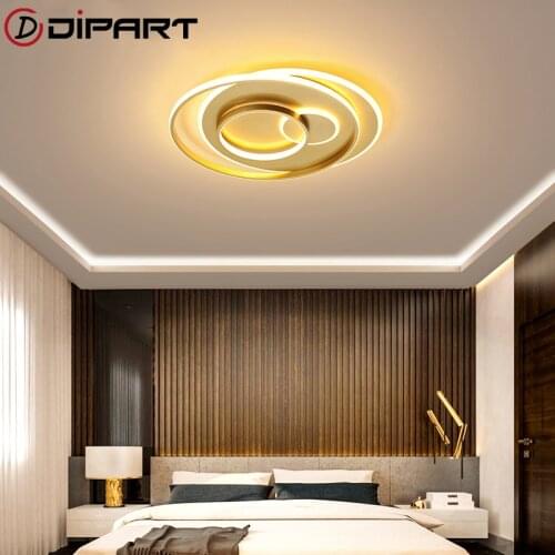 Luxury Led Ceiling Lights Acrylic Dimmable Ceiling Lamp Gold Kitchen Light with Remote control Modern Living room plafonnier led