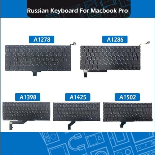 Laptop A1278 A1286 A1425 A1398 A1502 Русская раскладка клавиатуры Russian Keyboard For Macbook Pro 13" 15" Keyboards 2009-2015