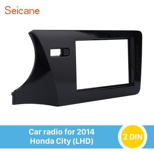 Seicane Double Din Car Radio Plastic Frame Fascia Panel Refitting Kits for Honda City LHD 173*98mm Stereo Cover Trim No gap